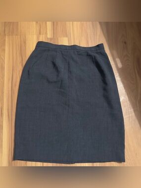 Emanuel Ungaro Charcoal 100% New Wool Pencil Skirt